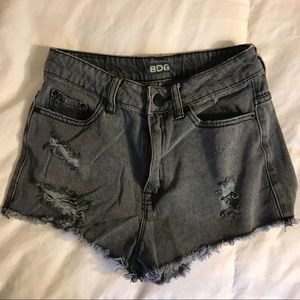 BDG Gray high waisted jean shorts